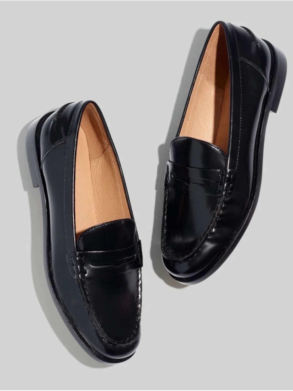 Madewell Black Leather Penny Loafers for Women Nye Model - Picture 2 of 4